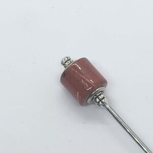 Emberstone Stainless Steel Hair Stick Jumbo Natural Red Jasper Gemstone
